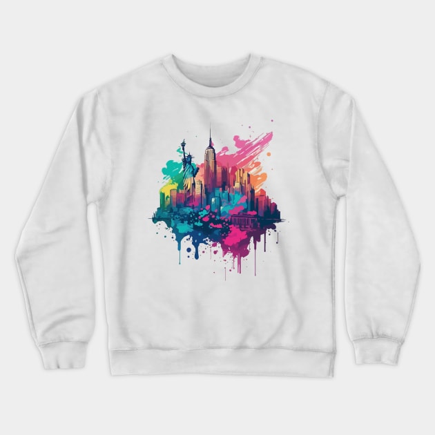 abstract new york skyline Crewneck Sweatshirt by vectrus